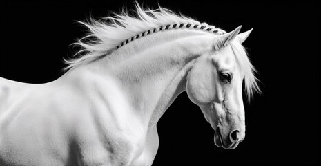 Graceful Equine in Black and White