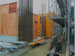 View of a path inside the construction site.
