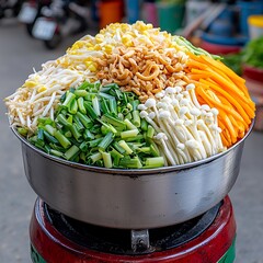 Fresh Vegetables in Vibrant Colors in a Market Setup