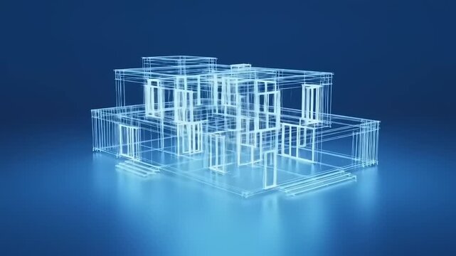 Architectural Blueprint A Futuristic Visualization of a Modern House Design for Construction Planning and Design