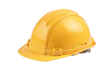 Yellow hard hat safety helmet protective gear for construction and industrial work