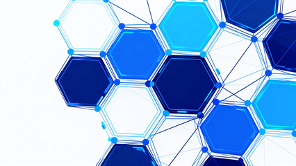 Blue Hexagonal Geometric Pattern