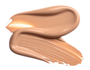 Liquid concealer makeup in a nude tone, isolated on white background