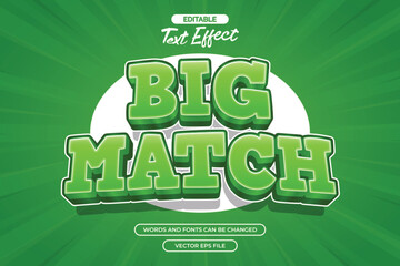 Big match editable text effect with green text style