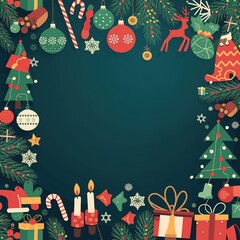 hires for Christmas background and presentation 16 9 size with items and decoration with gifts, accessories and colored balls 