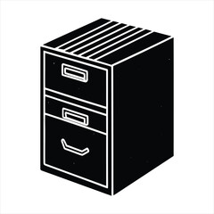 3d render of a modern office cabinet with folders