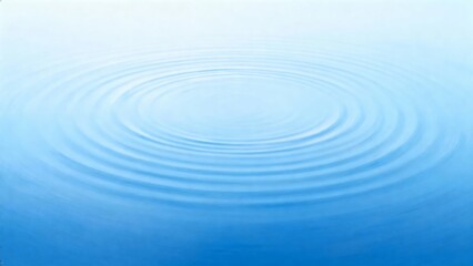 Fototapeta premium A serene blue water surface with concentric ripples emanating from a central point, creating a calming and minimalist abstract pattern.