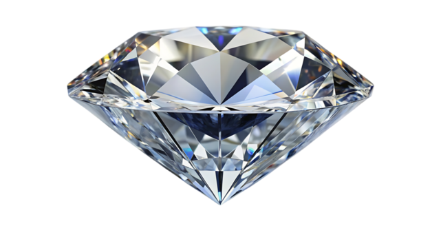 Closeup of a sparkling diamond isolated on transparent background, showcasing its brilliant facets and exquisite cut for jewelry design