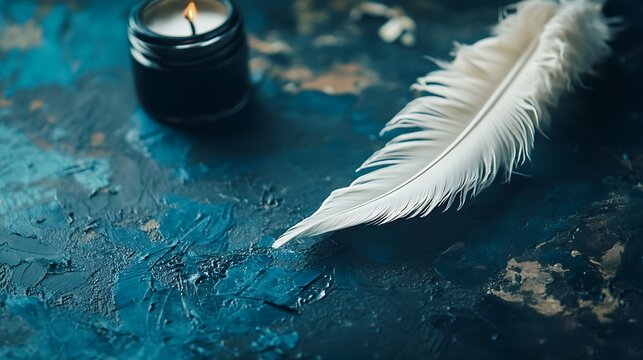 A white quill pen for a calligraphy business