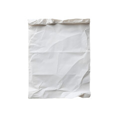 Crumpled white paper bag on black background for creative design