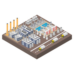 Obraz premium Isometric urban factories
