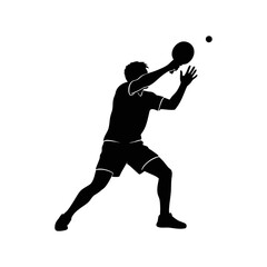 Silhouette icon vector design of a rugby player running with ball