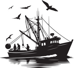 fishing boat silhouette