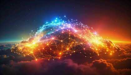 Fototapeta premium データの星座クラウド