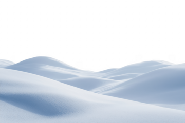 Snowy landscape with dark sky isolated on a transparent background