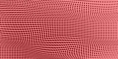 Red color halftone gradient texture. Vanishing cartoon polka dot background. eps 10