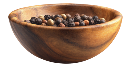 A realistic illustration of a wooden bowl with peas showing natural texture and organic food details on white background.