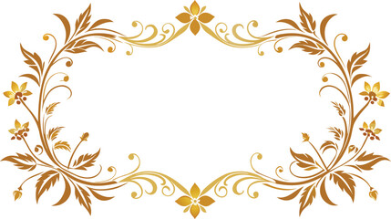 decorative floral border frame with gold accents.