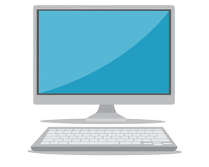 Modern Desktop Computer Monitor and Keyboard Icon