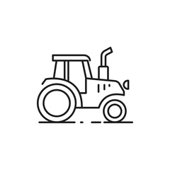 A black outline drawing of a tractor 