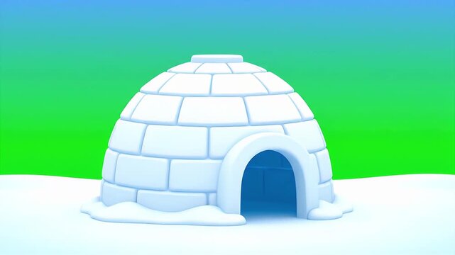 Igloo Home in Snowy Landscape.