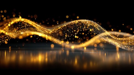 Obraz premium Golden Light Streaks - Luxury Abstract Background Design
