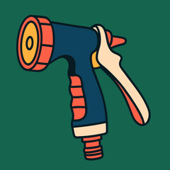 Obraz premium Garden Sprayer: A vibrant illustration of a garden sprayer tool, showcasing a design and essential tool for watering garden, plants and landscaping.