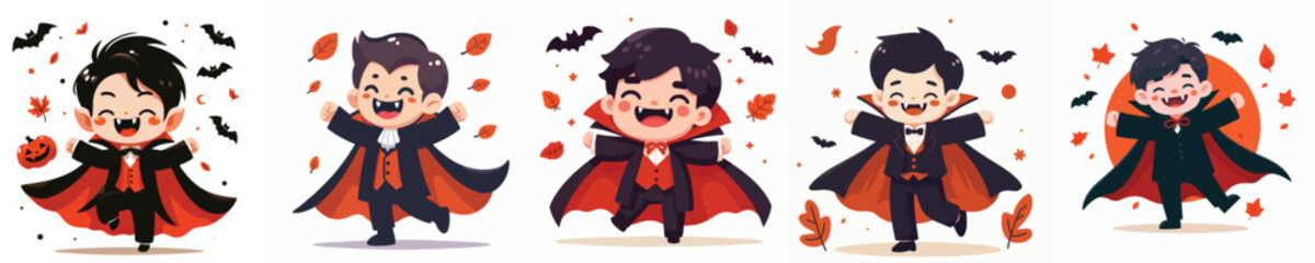 vector boy vampire costume halloween celebration