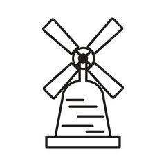 A line drawing of a windmill