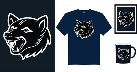 Stylized Tshirt mockup a snarling Tasmanian devil head animal wildlife