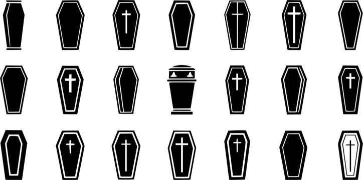 coffin icon flat vector icon 