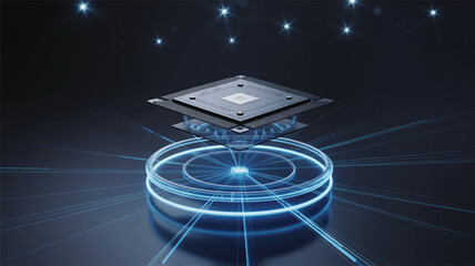 Abstract futuristic digital art background with vibrant geometric shapes and dynamic color gradients perfect for modern design projects and technology themes