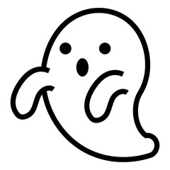 Cute Ghost Line Icon Illustration