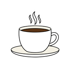 Fototapeta premium Steaming Hot Coffee Cup on Saucer