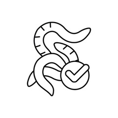 A worm with a check mark on it