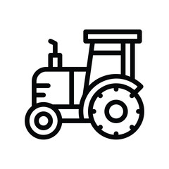 Black outline of a tractor with large back wheels
