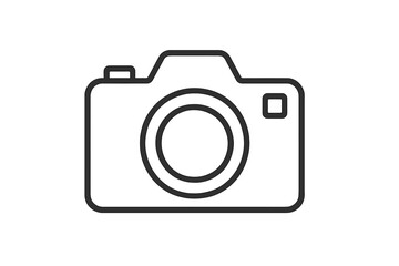 Camera thin line icon for photography. Photo camera vector symbol. Simple outline pictogram for web, app, ui. Digital dslr sign. Minimalist lens graphic element illustration.