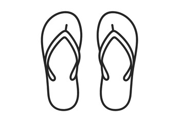 Flip flop line icon. Summer vacation and travel concept. Beach footwear, simple sandal vector illustration. Minimalist holiday graphic for pool relaxation. Isolated casual shoe.