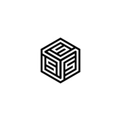 initials HEXAGON LOGO S .S logo design. Initial Letter Logo S  . Hexagon logo design