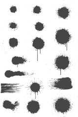 Grunge Graffiti Spray Paint Splashes & Drops - Street Art Urban Style Splatter Vector Set

