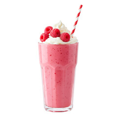 Raspberry milkshake with whipped cream