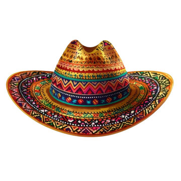 AI Image: A vibrant and intricately patterned cowboy hat radiates cultural richness against a