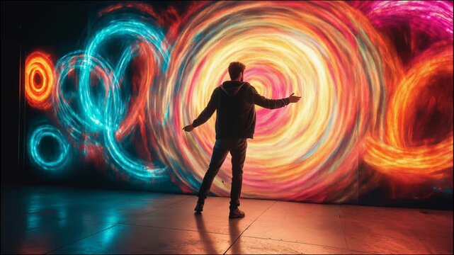 dancing girl in the night