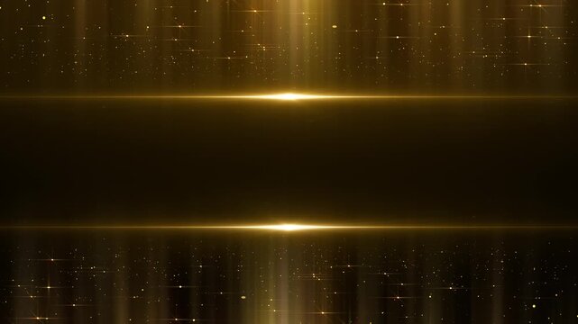 Horizontal Golden Frame Particles Gold Awards Trailer Titles Cinematic Openers Luxury Intro Background Loop