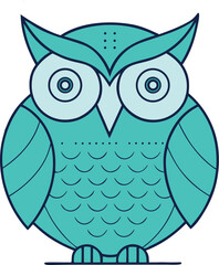 owl outline over simple dotted.