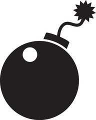 危険マーク風の爆弾シルエットのイラスト