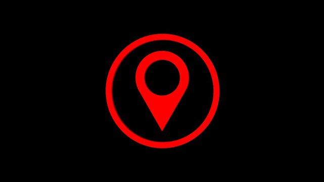 Futuristic 3D location pin animation, glowing GPS navigation marker, digital map pointer for travel apps, geolocation services, tourism, technology branding, smartphone maps, and navigation projects