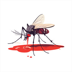 Mosquito feeding on blood