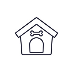 dog house line icon on white