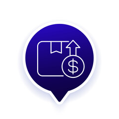 export tariff or tax line icon